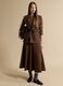 Brown stretch viscose skirt with regular waist_0