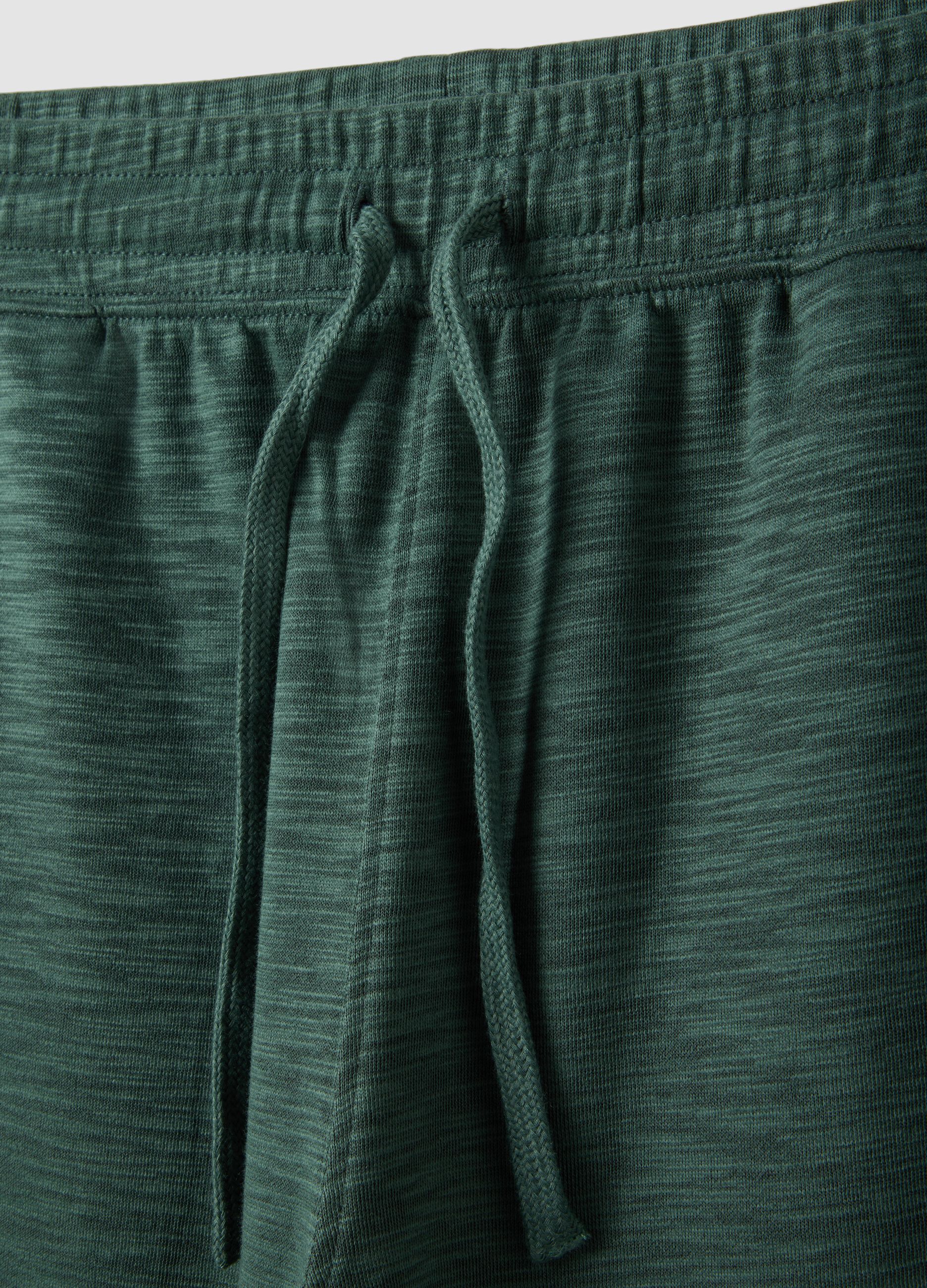 Cal&ccedil;&otilde;es de pijama verdes em mistura de algod&atilde;o, regular fit