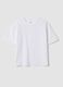 White short-sleeved pure cotton T-shirt with broderie anglaise embroidery_4