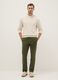 Regular fit green stretch cotton chino trousers_0