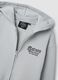 Grey cotton-blend hoodie with chest print, regular fit_2