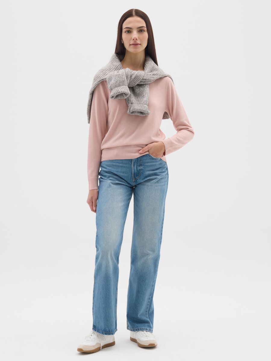 Pink Crew Neck Sweater Regular Fit_1