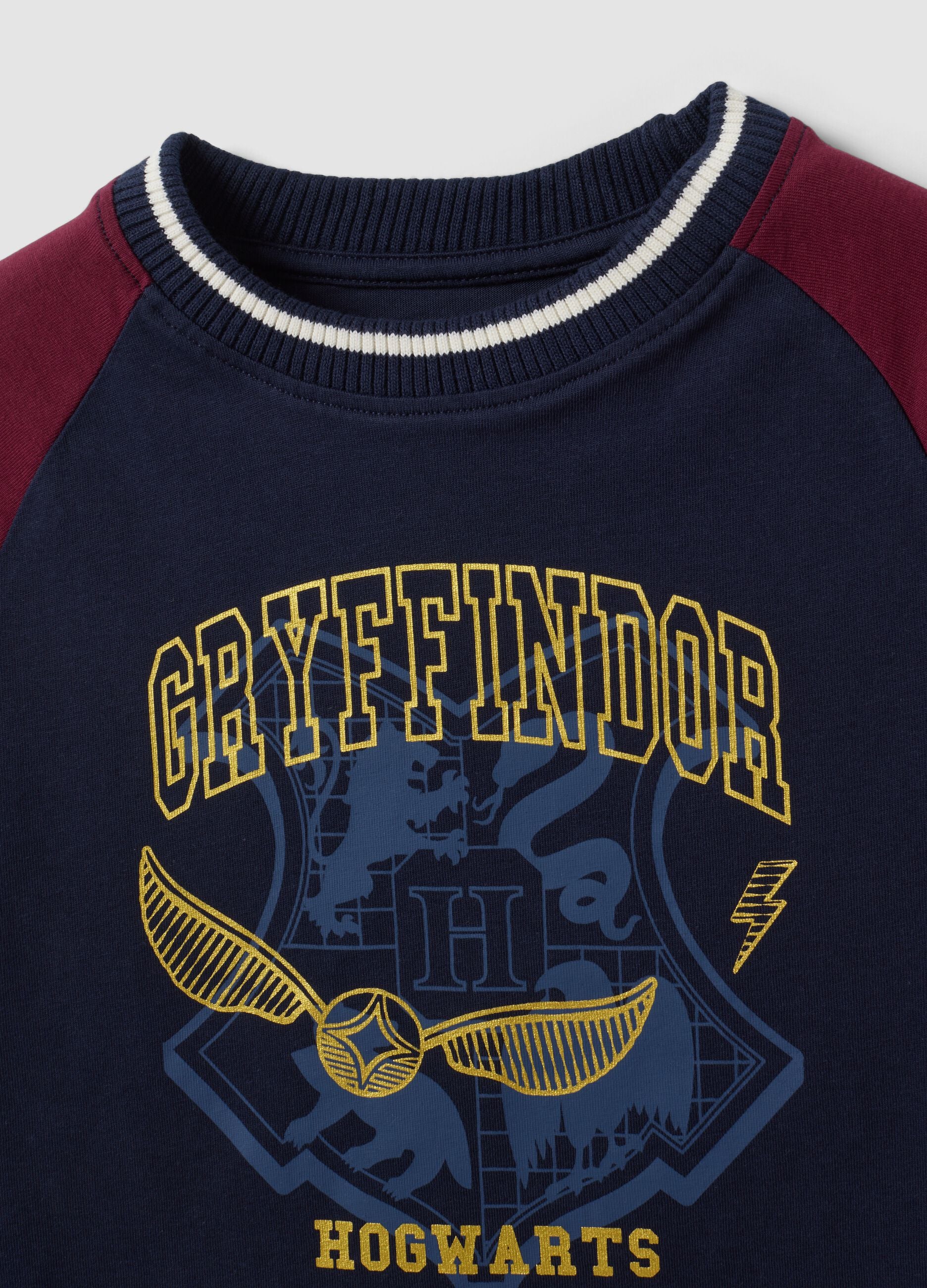 Blue pure cotton crew-neck T-shirt with Harry Potter print
