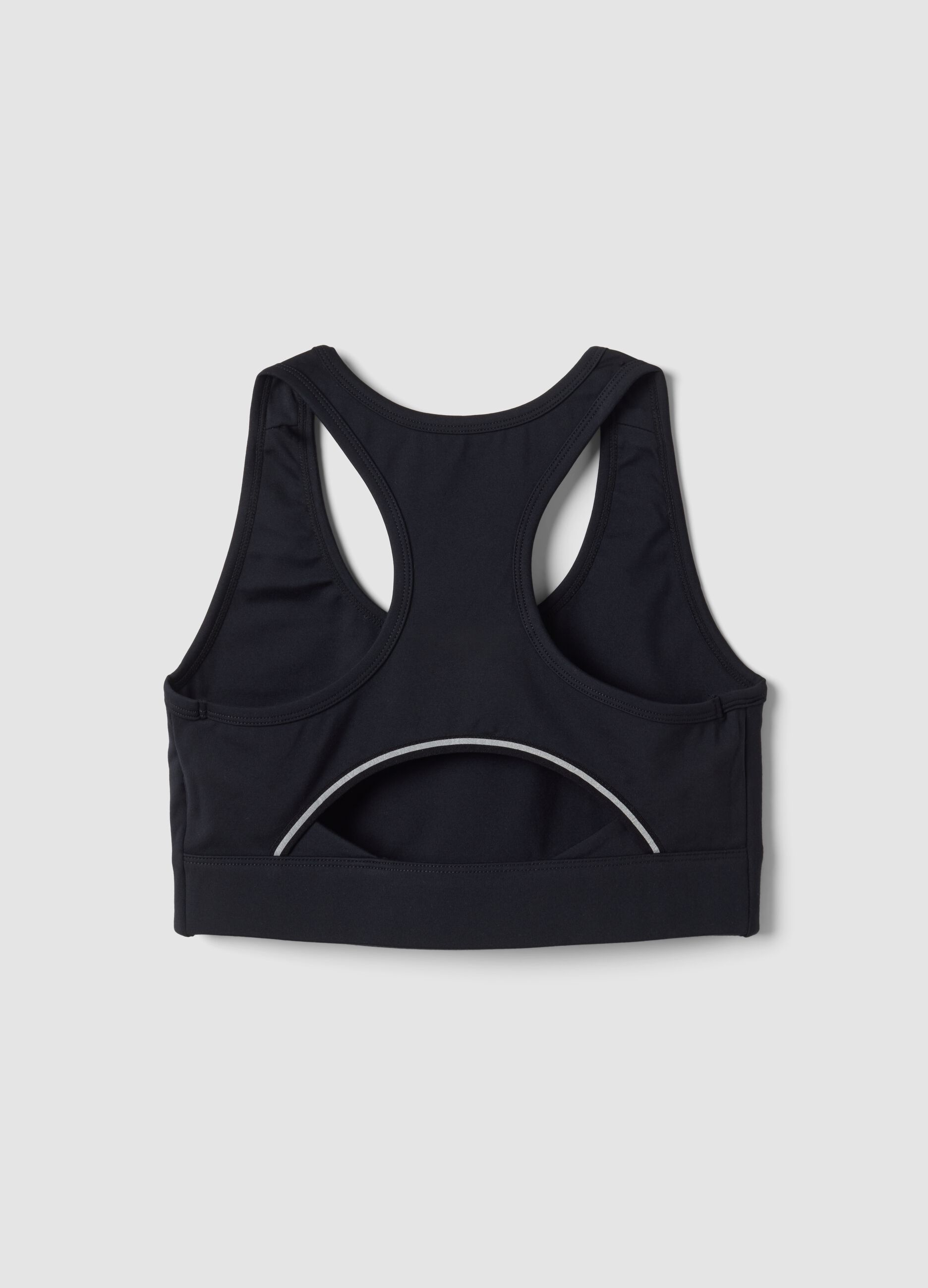 Reggiseno sportivo nero in tessuto elasticizzato traspirante ALTAVIA STUDIO