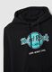 Black cotton-blend hoodie regular fit with Hard Rock Cafe logo_5