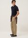 Beige pure cotton carrot-fit chino trousers_0