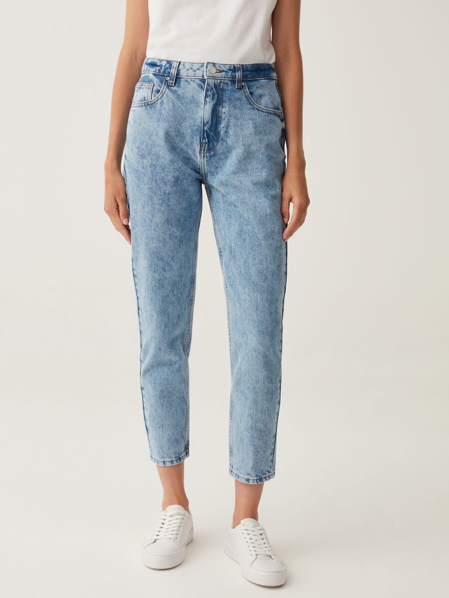 Five-pocket mum slim fit jeans_1