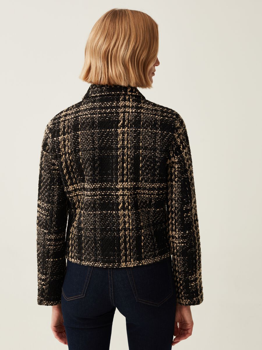 Short jacket in tweed with check pattern_2