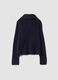 Blauer Half-Zip-Pullover aus elastischer Wolle_2