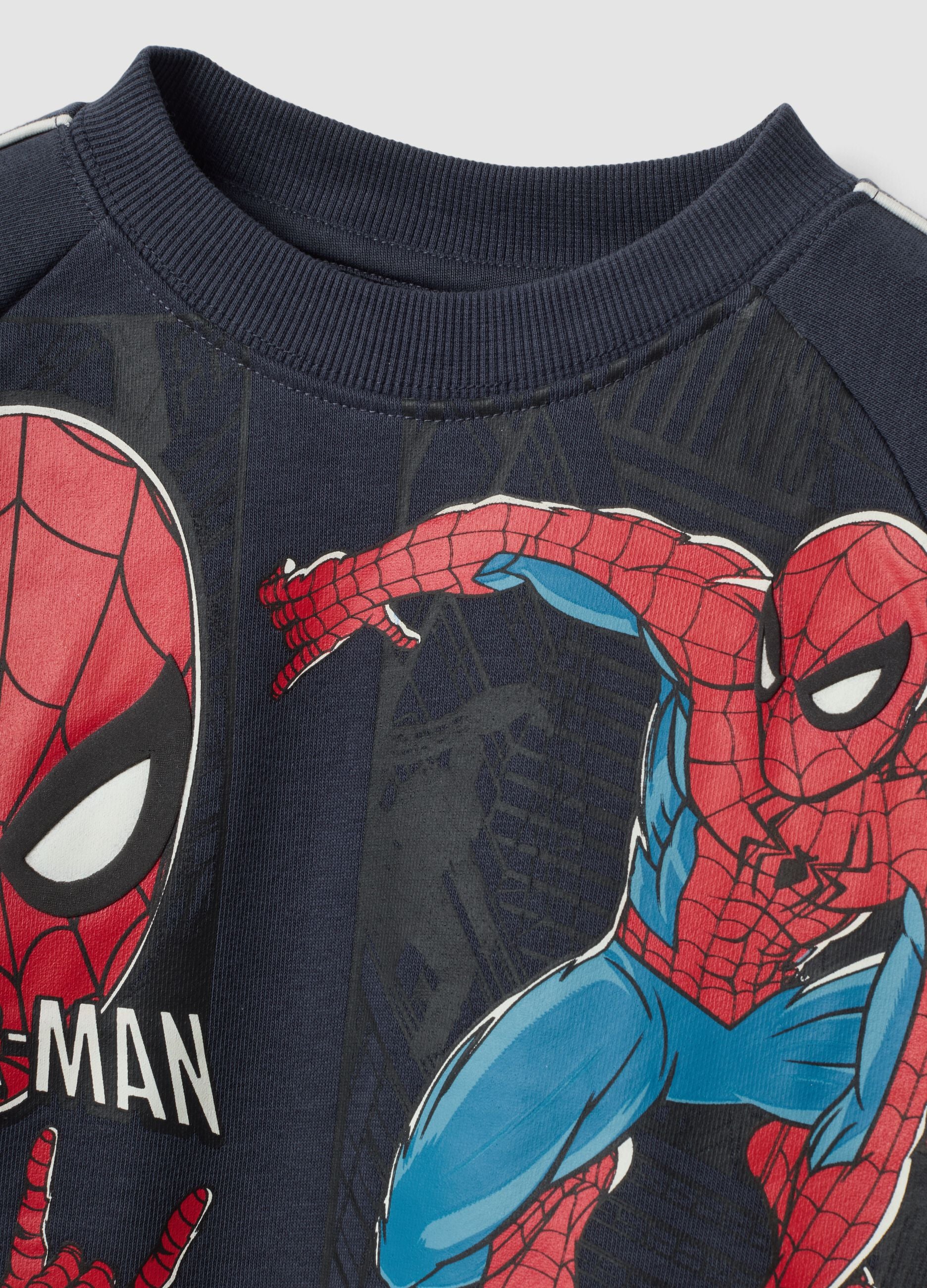 Schwarzer Oversize-Jogginganzug aus Baumwollmischung mit Spider-Man-Print f&uuml;r Jungen