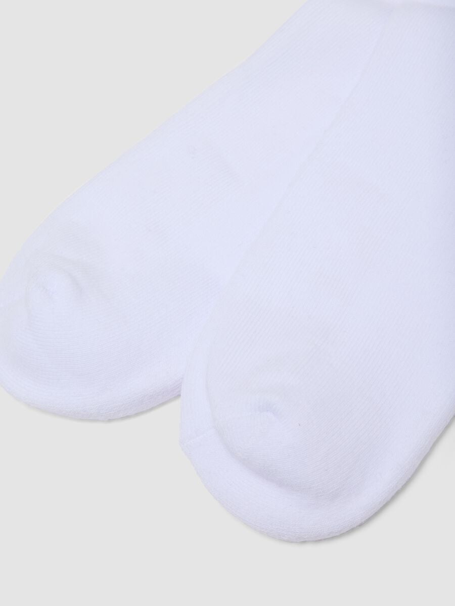 Chaussettes de sport blanches en coton stretch avec logo brod&eacute;_2