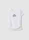 T-shirt branca slim fit de algod&atilde;o el&aacute;stico para meninas com frase_3