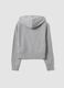 Felpa full zip grigia in misto cotone con cappuccio fitted_2