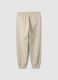 Beige Jogger aus Baumwollmix mit B&uuml;ndchenabschluss und Kordelzug_7