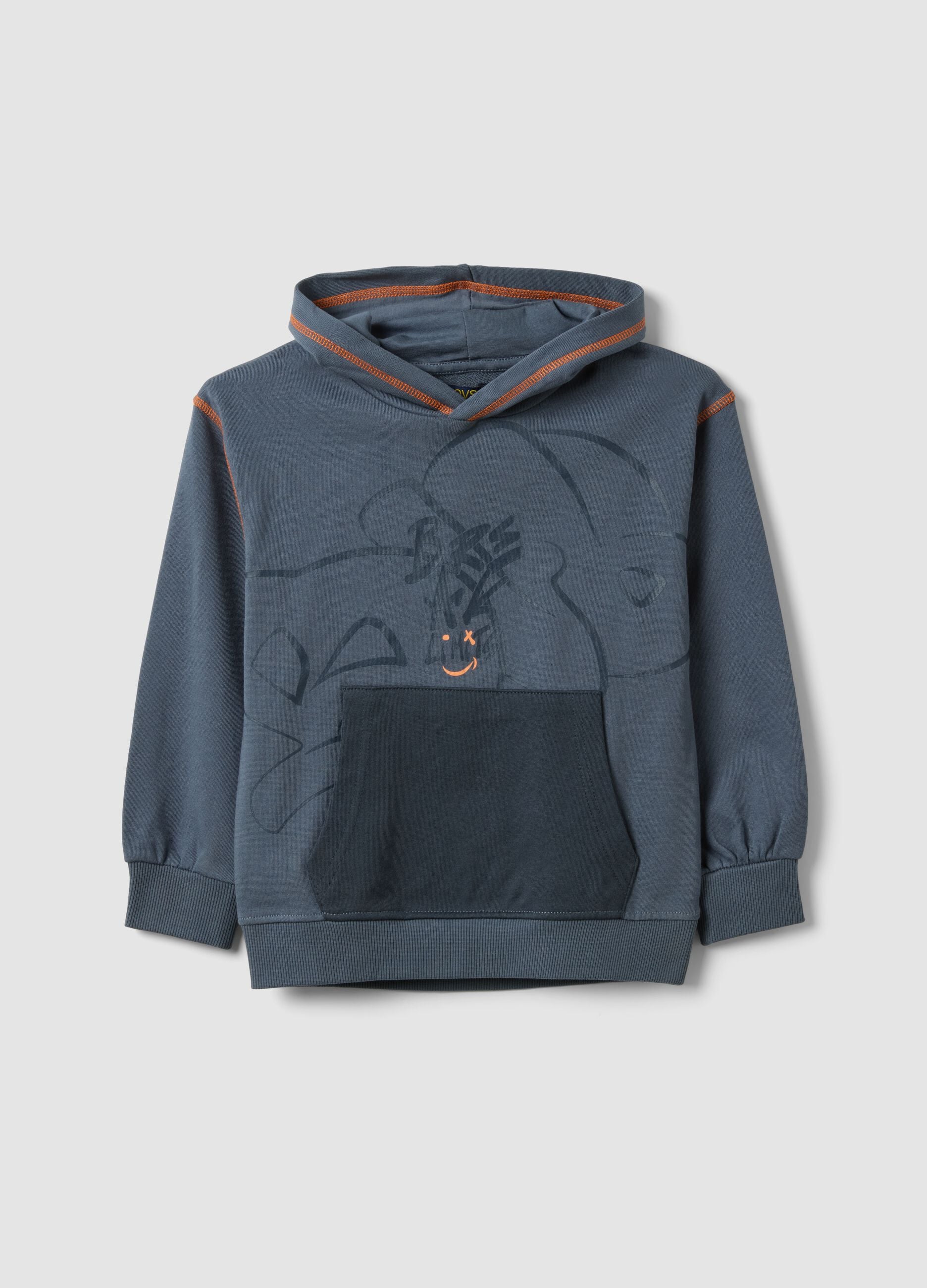 Grauer Hoodie aus reiner Baumwolle