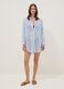 Blue striped pure cotton kaftan_1