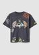 Blue pure cotton short-sleeve Batman print T-shirt_0