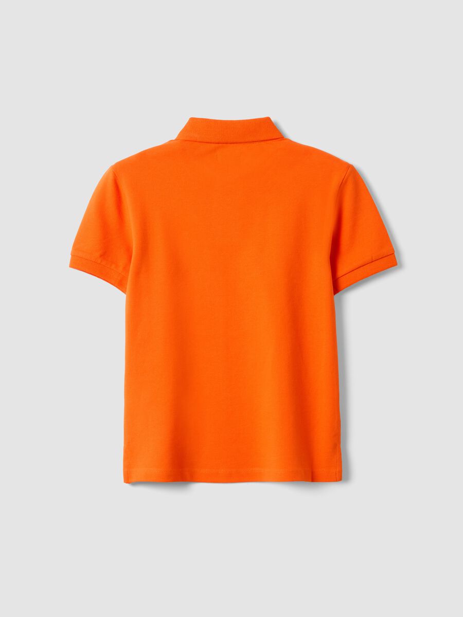 Orange stretch cotton polo for kids regular fit_1