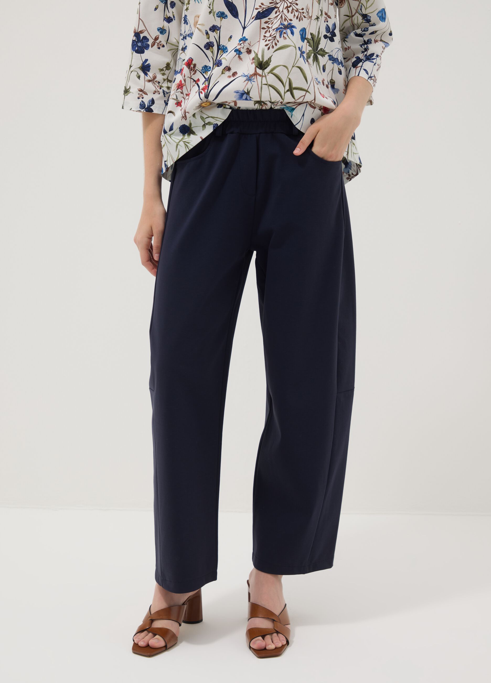 Blaue Hose aus Stretch-Baumwolle
