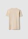 Boy's beige crew neck T-shirt in pure cotton, over fit_4