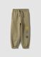 Beige pure cotton fleece over-fit jogger trousers_0