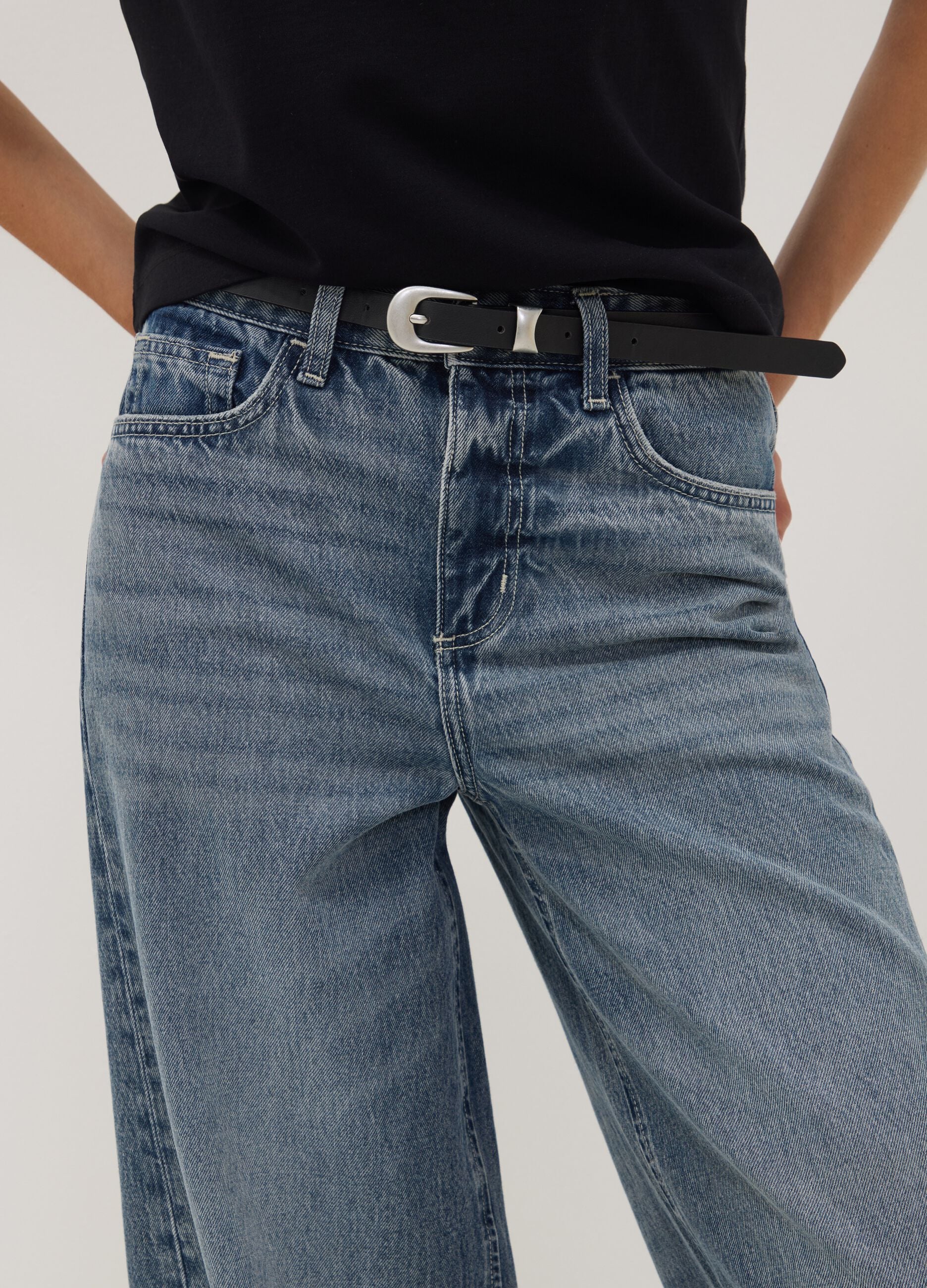 Balloon-Fit-Jeans aus Denim aus reiner Baumwolle