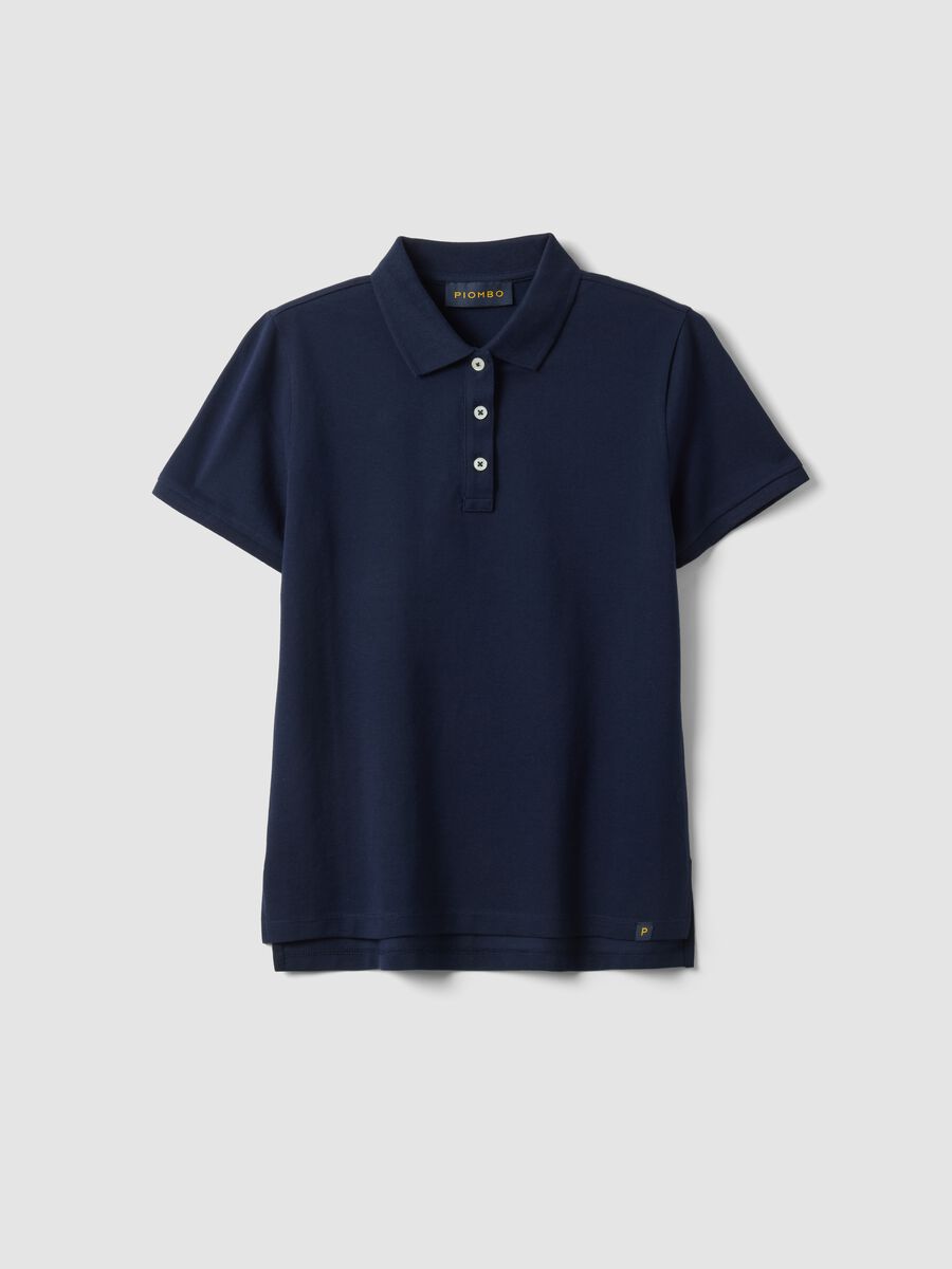 Blue regular fit organic cotton polo shirt_0