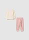 Pijama &agrave;s riscas multicolor para beb&eacute;s meninas em algod&atilde;o puro, ajuste regular_1