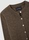 Brown crew neck cardigan in pure wool regular fit_5
