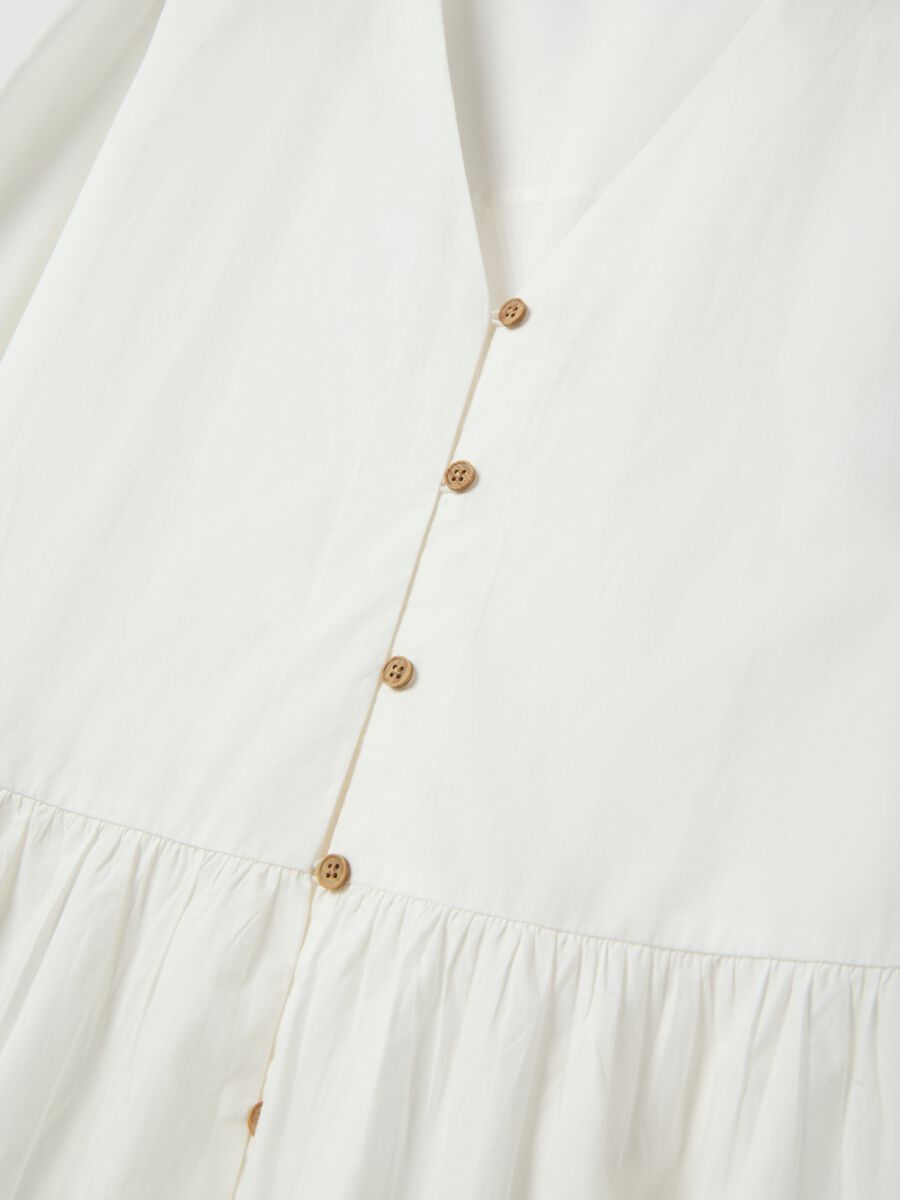 White pure cotton dress regular fit deep V_1