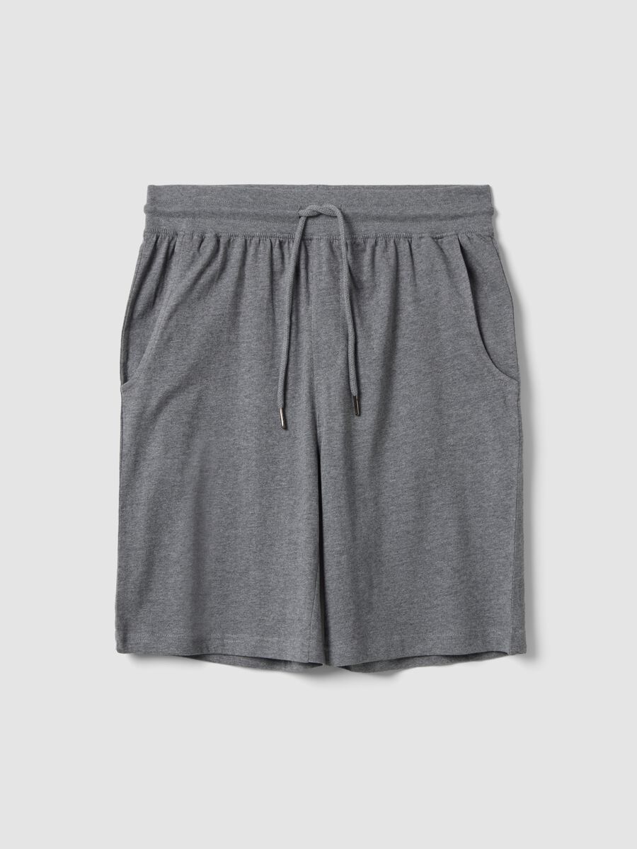 Grey organic cotton pyjama shorts_4
