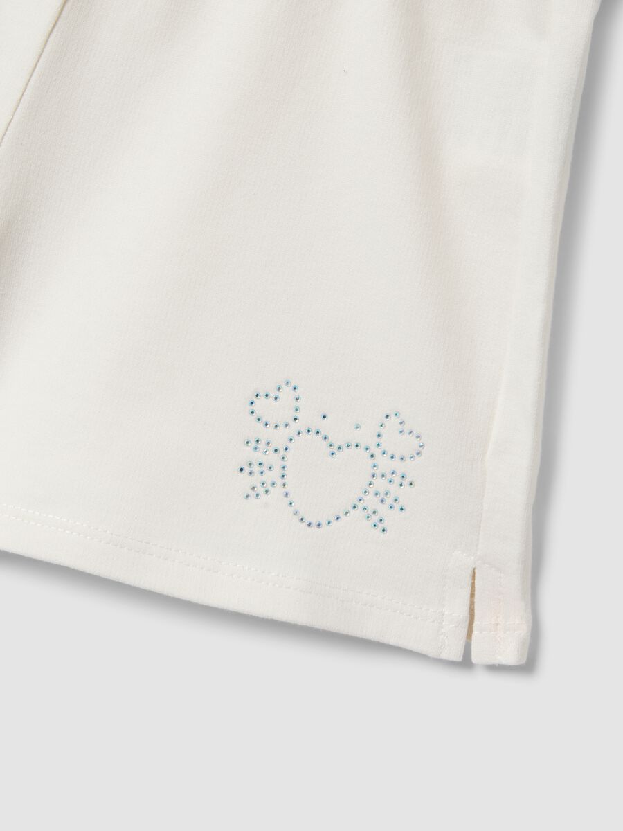 Wei&szlig;e Shorts aus reiner Baumwolle f&uuml;r M&auml;dchen mit elastischem Bund_2