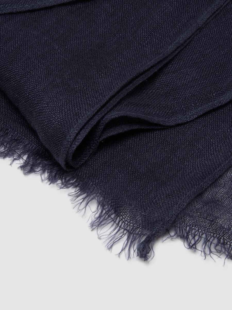 Pure Blue Linen Scarf_1
