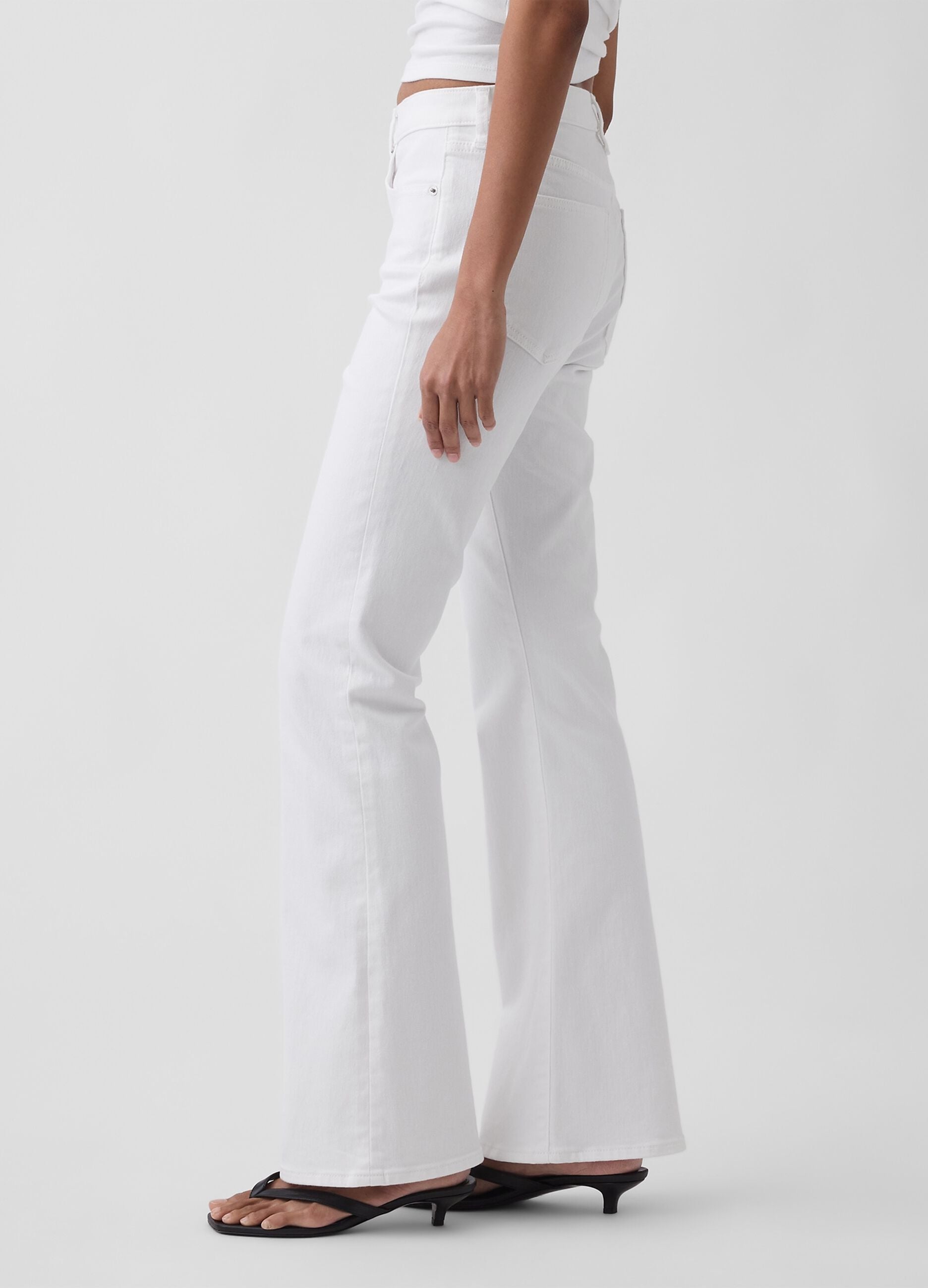 Stretch cotton flared-leg jeans