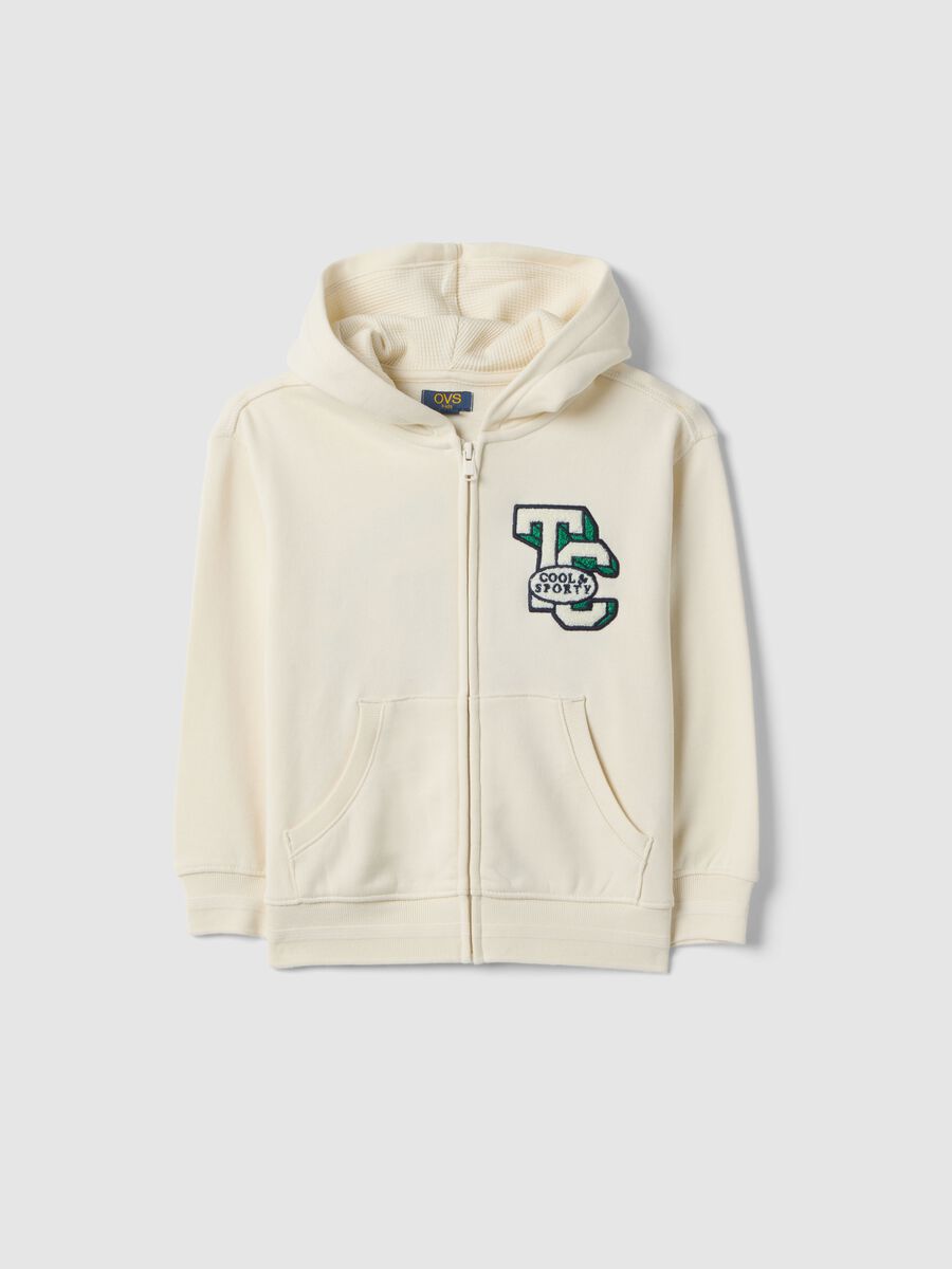 White pure cotton oversized kids' hoodie_0