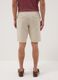 Beige linen and cotton blend chino shorts_2