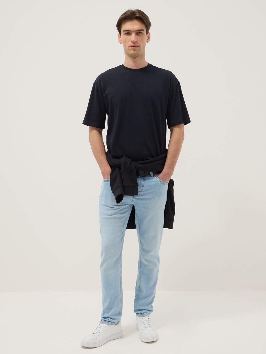 Black pure cotton relaxed fit T-shirt_1