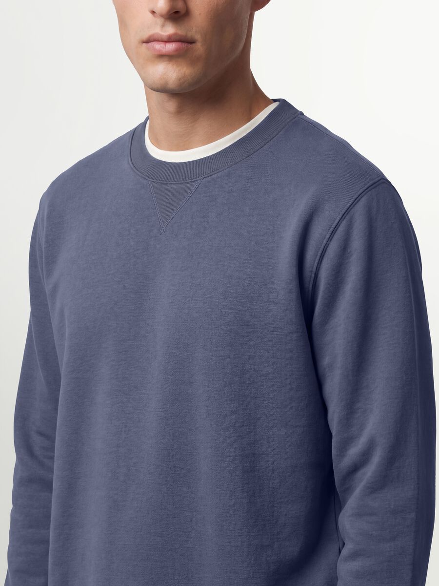 Grey crew-neck cotton-blend sweatshirt, regular fit_2