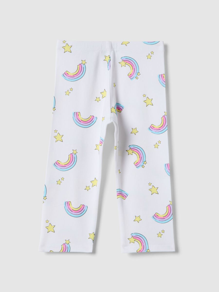 Girls' white organic cotton stretch skinny leggings_1