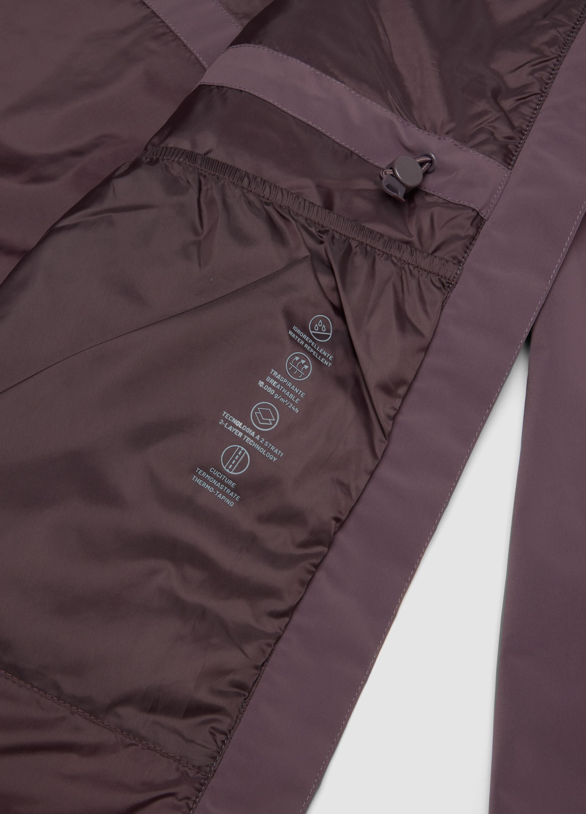 Water-repellent, breathable padded purple parka with hood ALTAVIA STUDIO