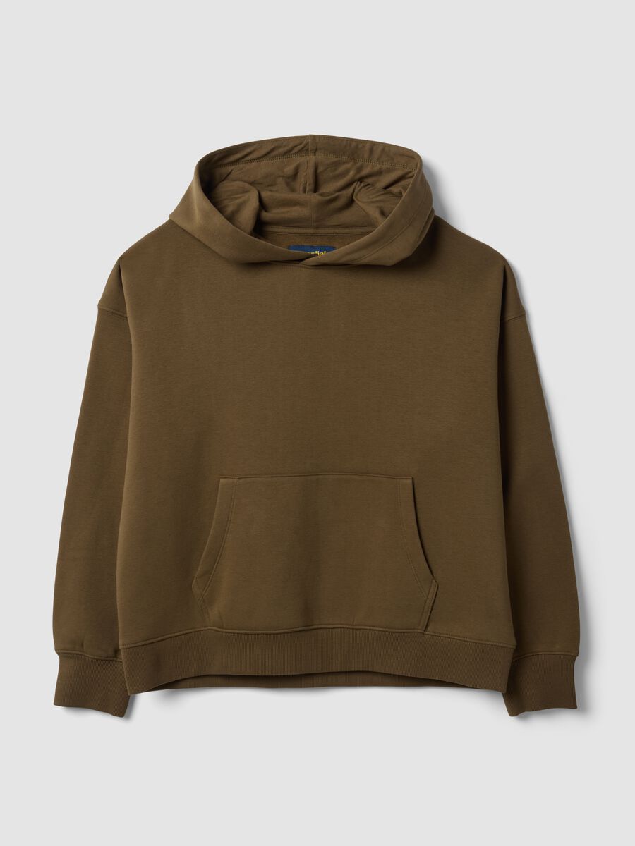 Green cotton-blend hoodie in a regular fit_0