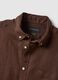 Brown pure linen long-sleeve shirt regular fit_5