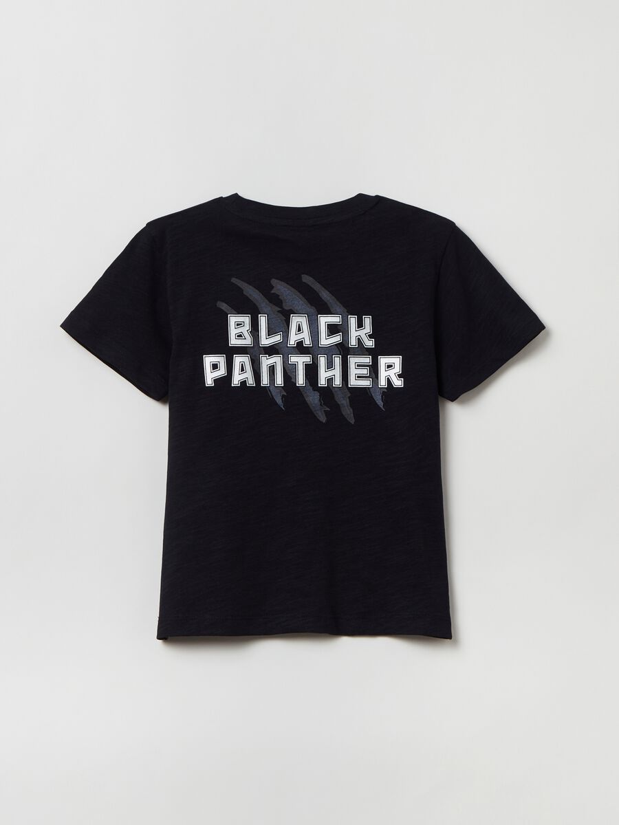 Camiseta de algodón estampado Pantera Negra_1