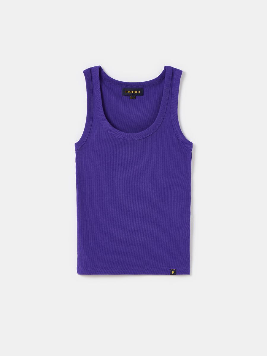Tank top in ribbed stretch cotton_3