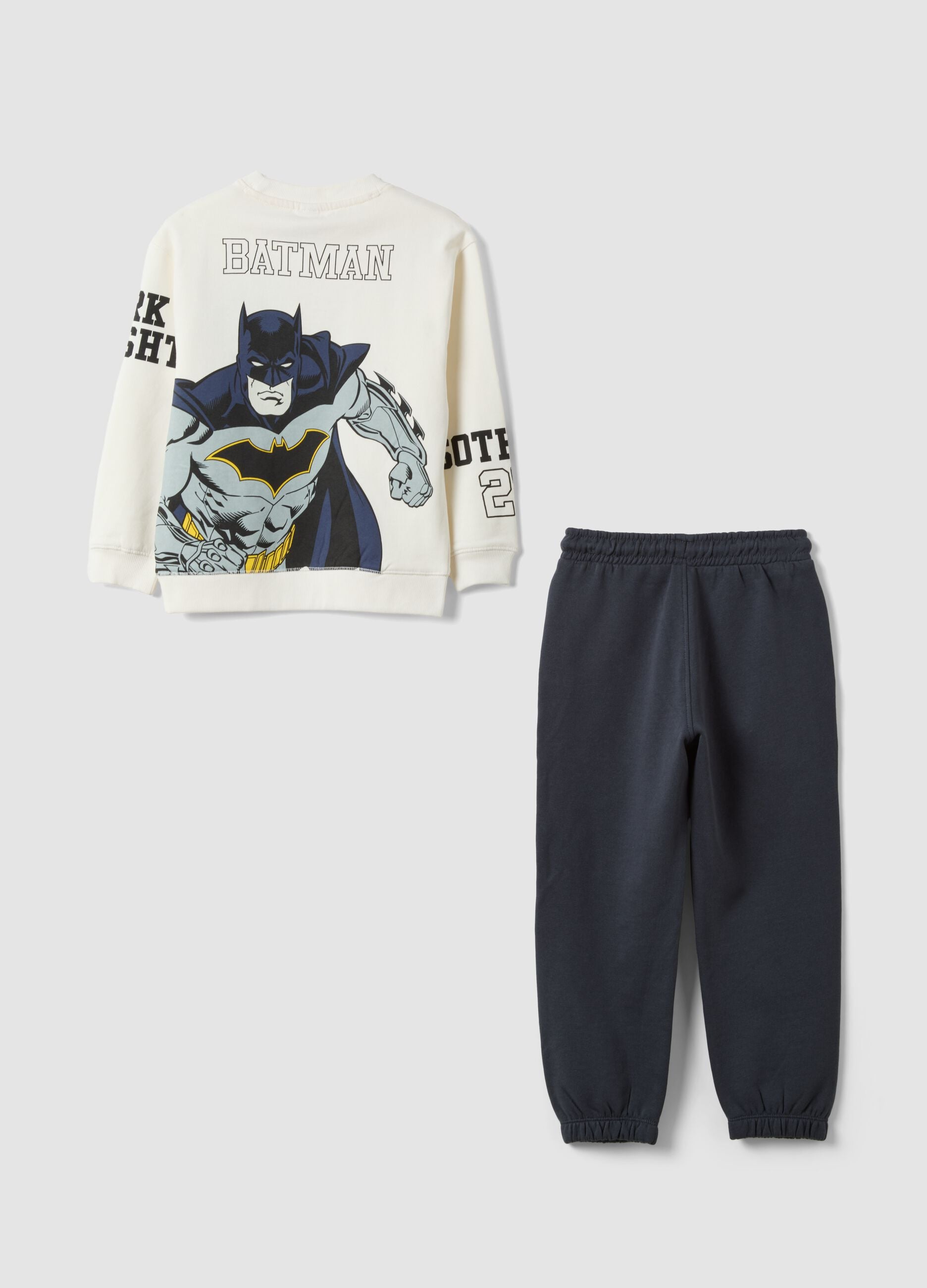 Blue and white pure cotton Batman tracksuit