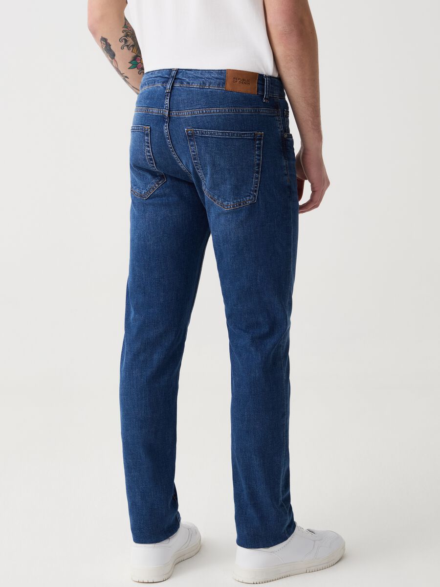 Slim-fit cross-hatch cotton jeans_2