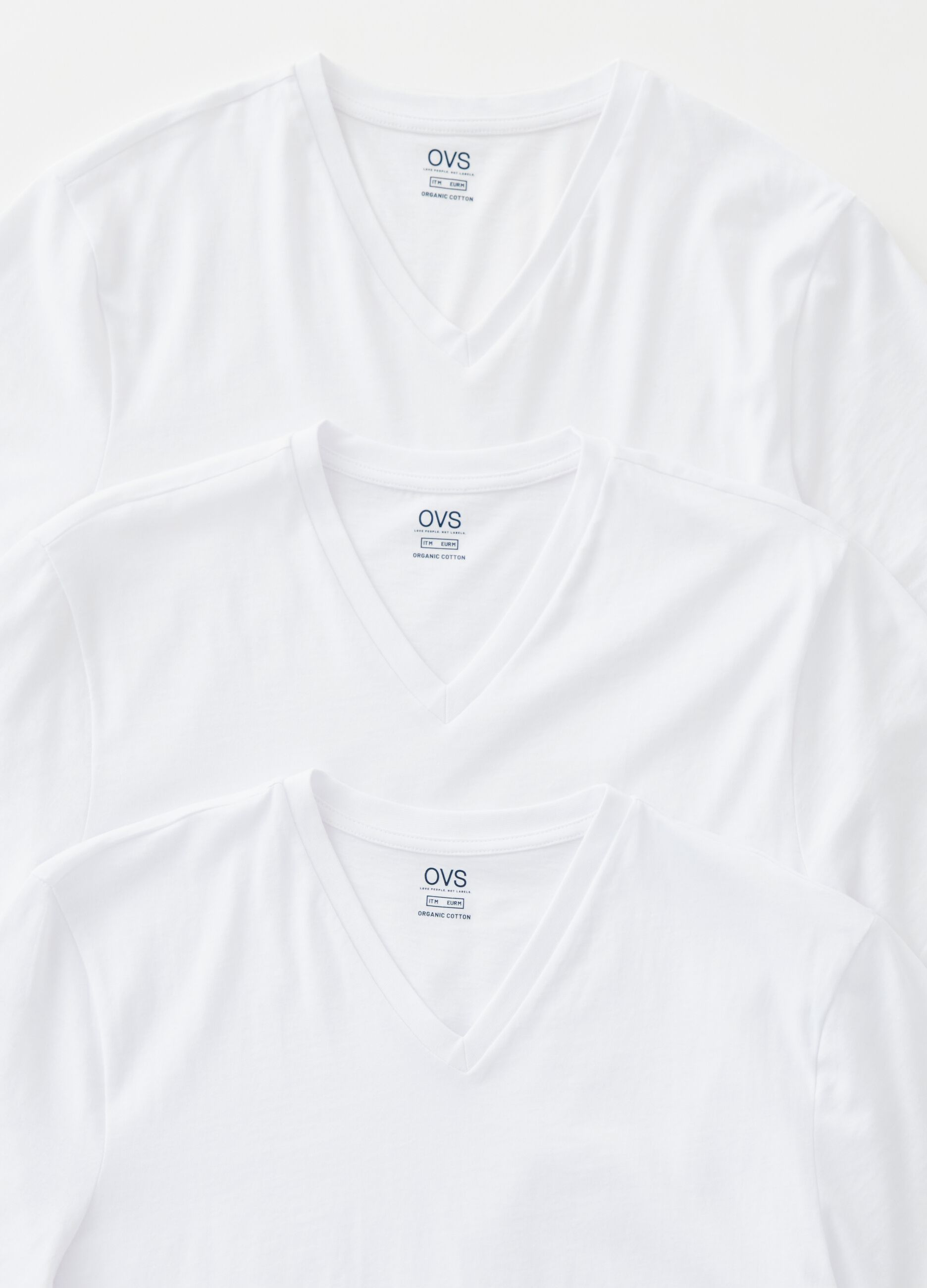 Three-pack undershirts with V neck