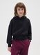 Girl's black pure cotton regular fit hoodie_0