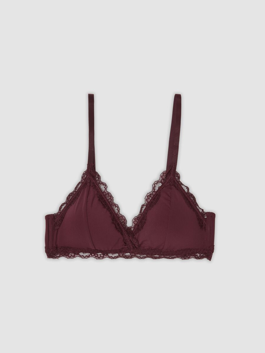 Purple stretch microfibre triangle bra with lace_4