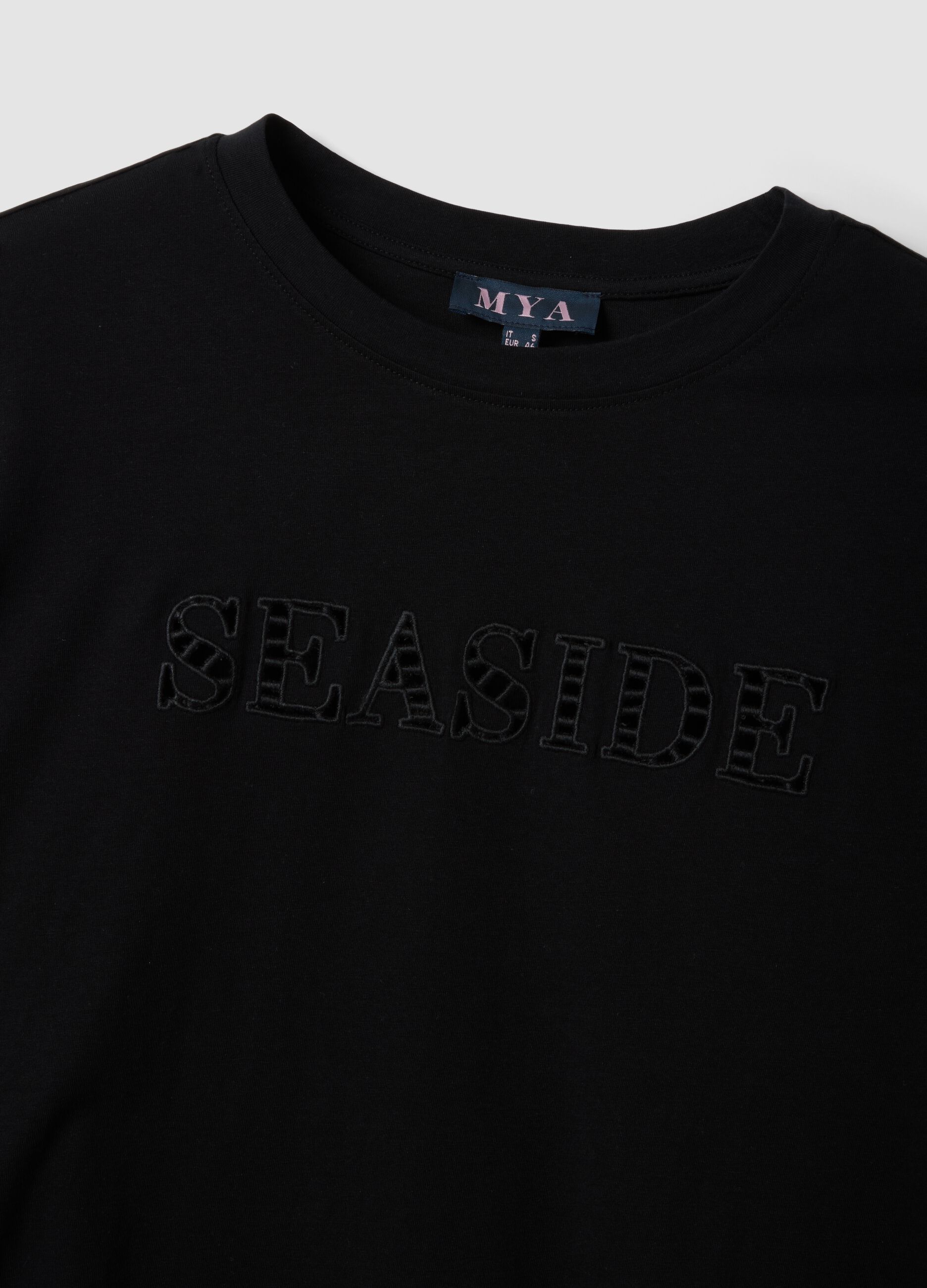 Black pure cotton short-sleeve T-shirt
